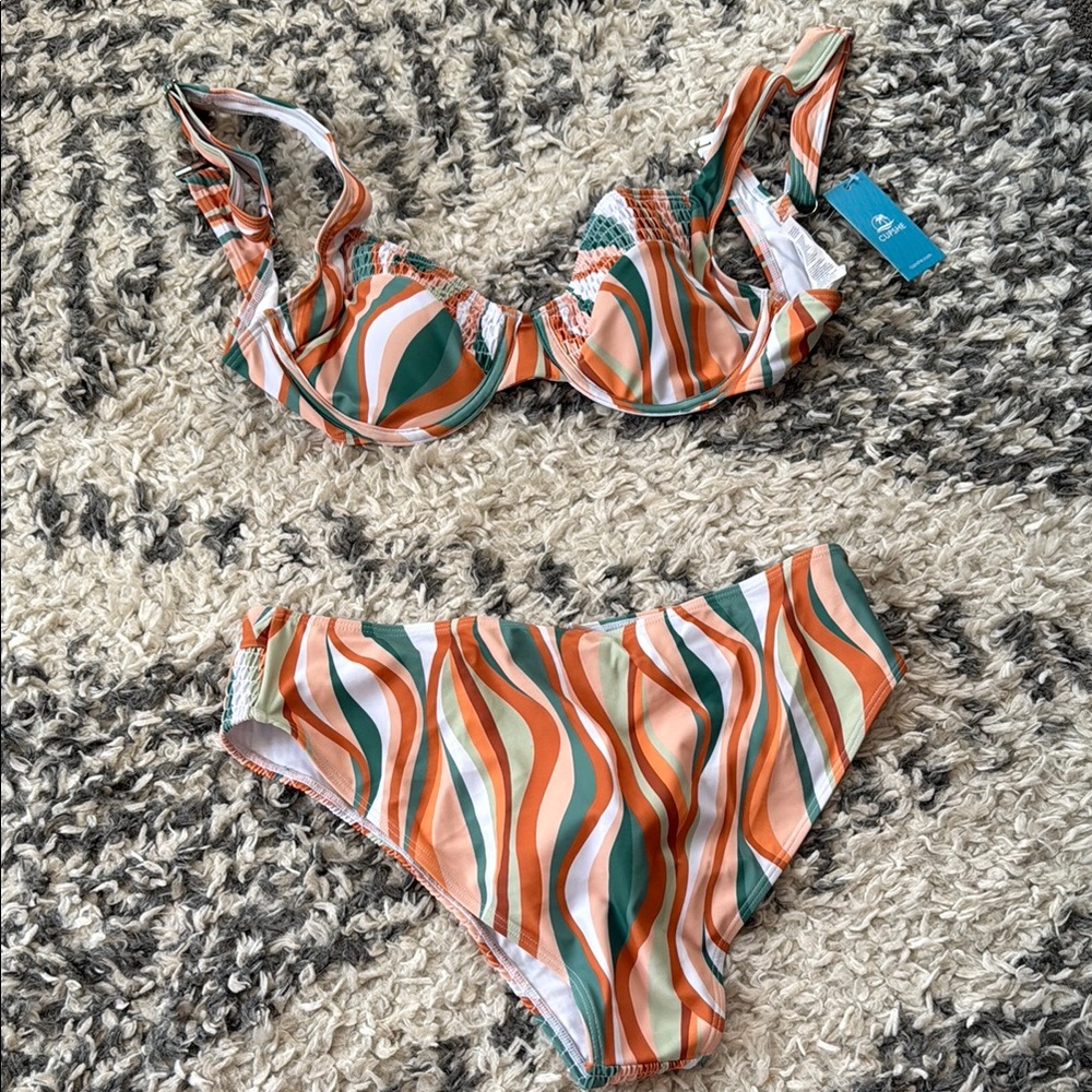 Cupshe Multicolor Wave Bikini